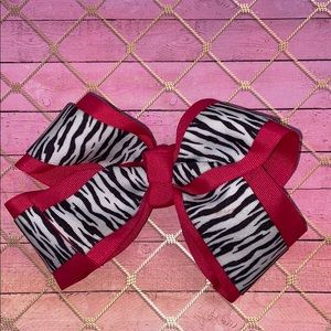 Pink and Zebra Print Medium Hair Bow